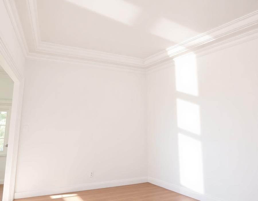 After: Roof leak ceiling damage, dried and refinished