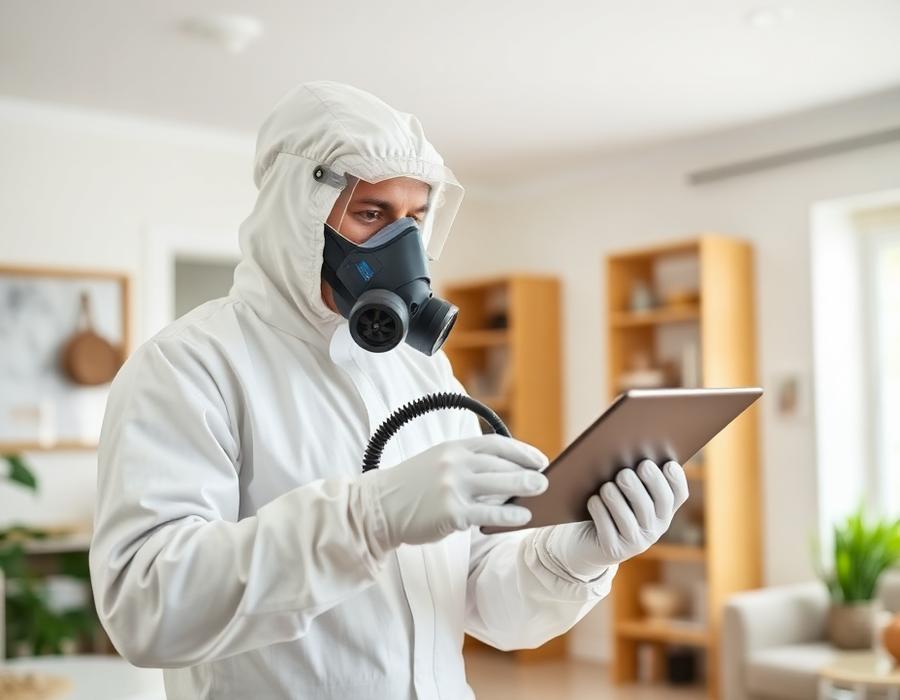 Air quality sampling by a certified technician